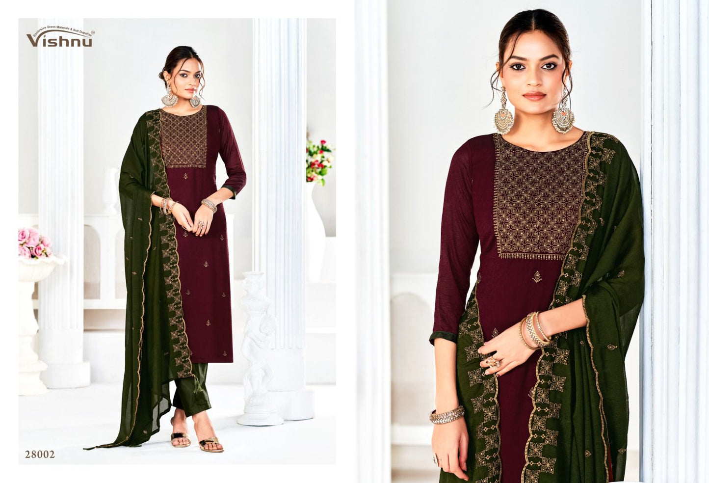 Rehnuma 2 Vishnu Impex Silk Pant Style Suits Supplier India