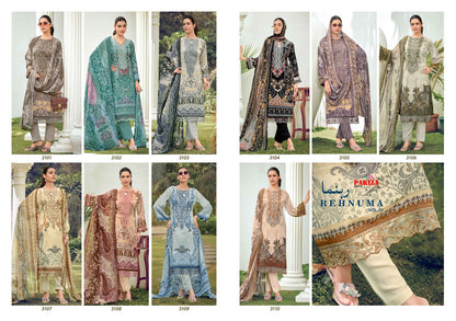 Rehnuma Vol 31 Pakiza Prints Royal Crape Karachi Salwar Suits Supplier Gujarat