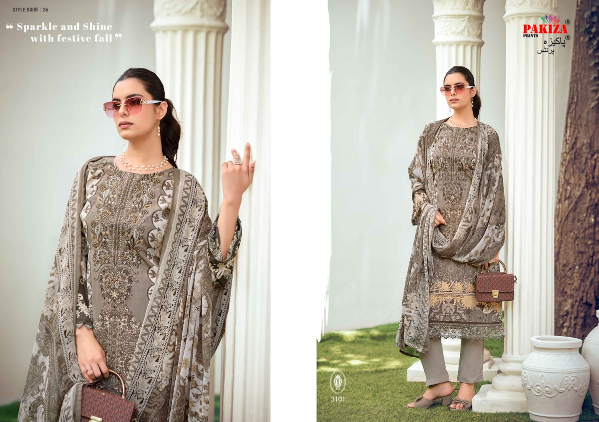 Rehnuma Vol 31 Pakiza Prints Royal Crape Karachi Salwar Suits Supplier Gujarat