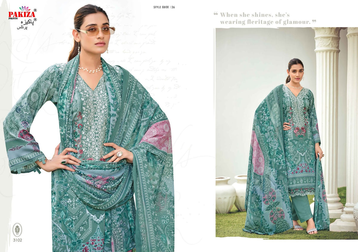 Rehnuma Vol 31 Pakiza Prints Royal Crape Karachi Salwar Suits Supplier Gujarat