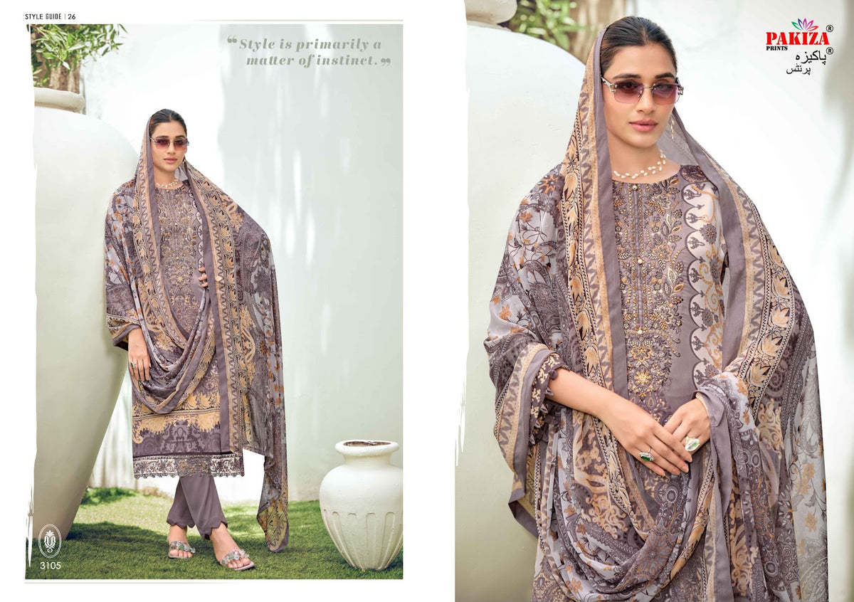 Rehnuma Vol 31 Pakiza Prints Royal Crape Karachi Salwar Suits Supplier Gujarat