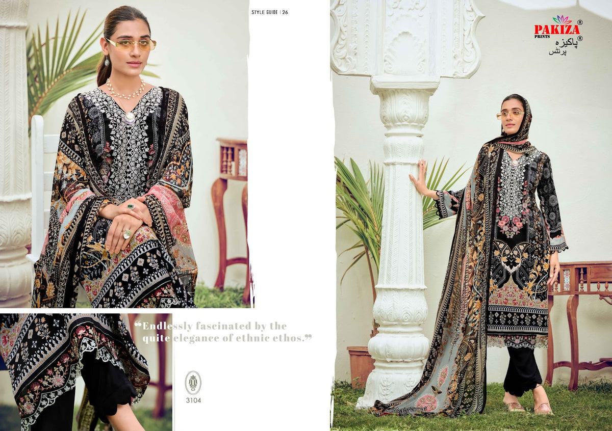 Rehnuma Vol 31 Pakiza Prints Royal Crape Karachi Salwar Suits Supplier Gujarat