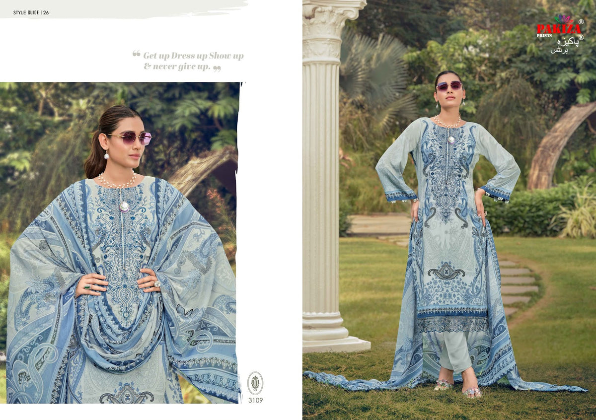 Rehnuma Vol 31 Pakiza Prints Royal Crape Karachi Salwar Suits Supplier Gujarat