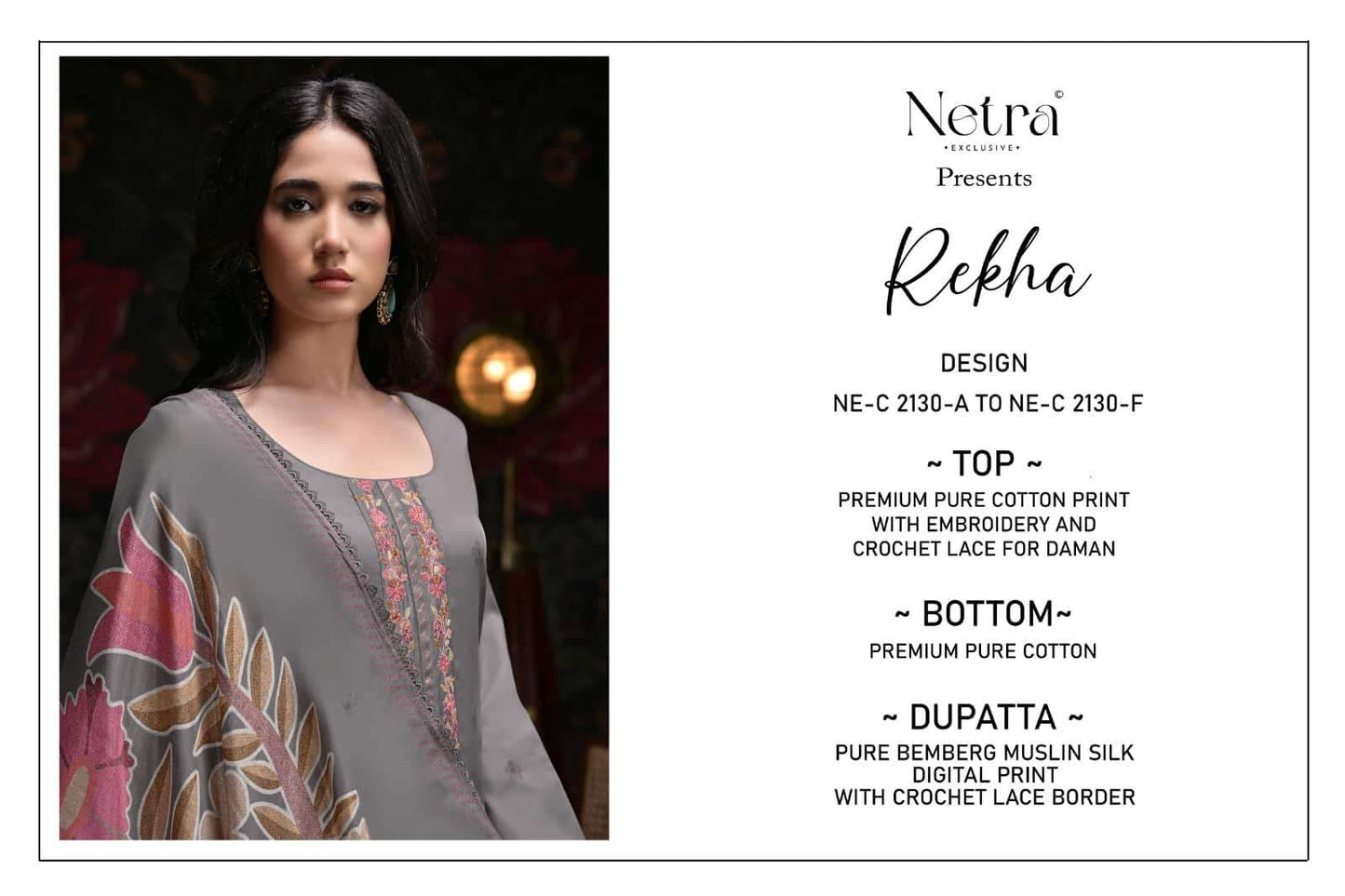 Rekha Netra Cotton Pant Style Suits Manufacturer Gujarat