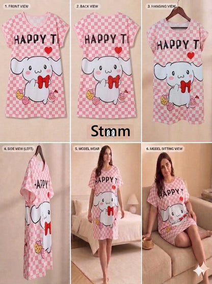 Relaxed Fit 2 Stmm Imported Short Night Gown Supplier Gujarat