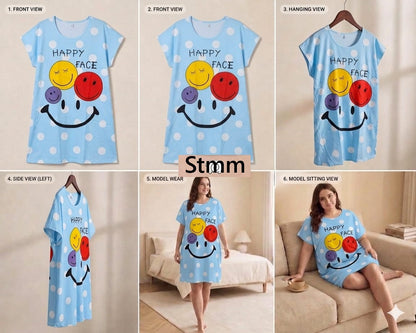 Relaxed Fit 2 Stmm Imported Short Night Gown Supplier Gujarat