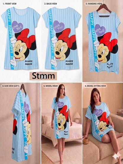 Relaxed Fit 2 Stmm Imported Short Night Gown Supplier Gujarat