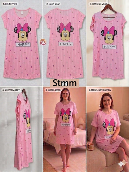 Relaxed Fit 2 Stmm Imported Short Night Gown Supplier Gujarat