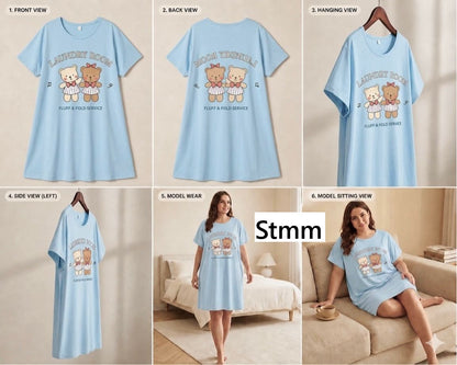 Relaxed Fit Stmm Lycra Short Night Gown Manufacturer Gujarat