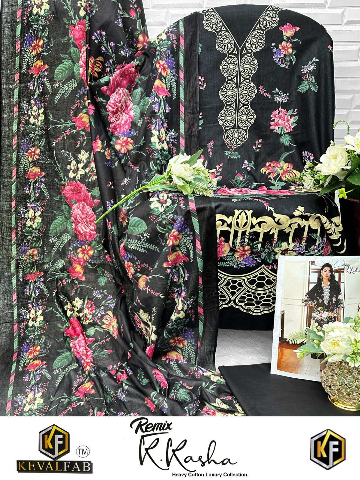 Remix K Kasha Heavy Cotton Luxury Collection Keval Fab Karachi Salwar Suits Wholesale Price