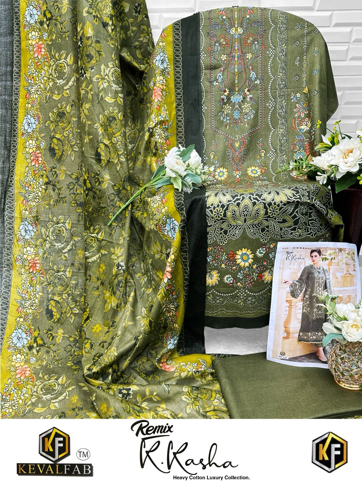 Remix K Kasha Heavy Cotton Luxury Collection Keval Fab Karachi Salwar Suits Wholesale Price