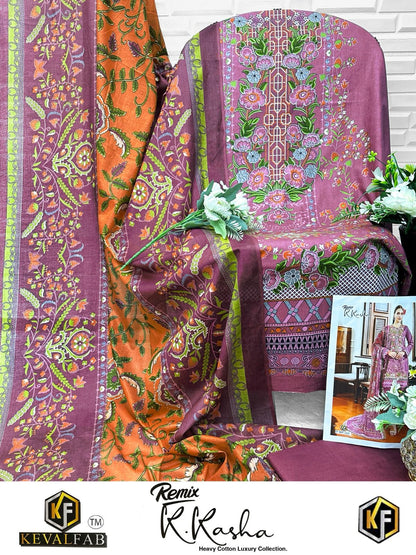 Remix K Kasha Heavy Cotton Luxury Collection Keval Fab Karachi Salwar Suits Wholesale Price