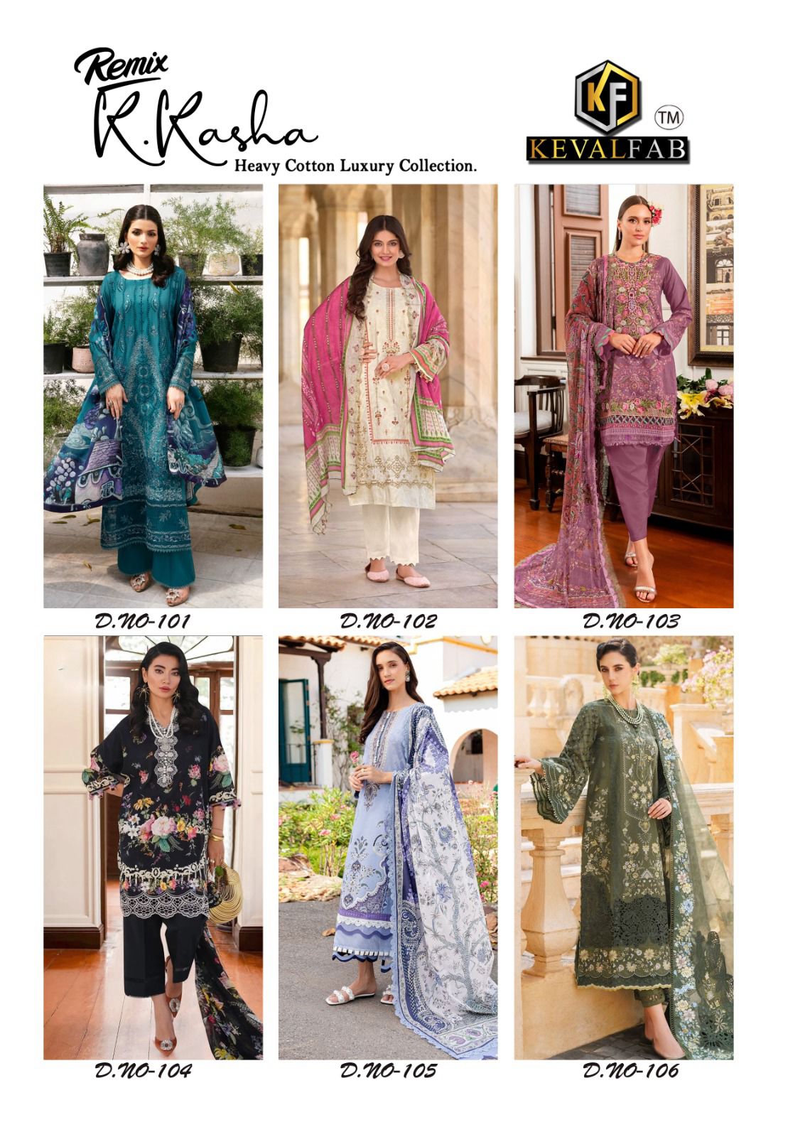 Remix K Kasha Heavy Cotton Luxury Collection Keval Fab Karachi Salwar Suits Wholesale Price