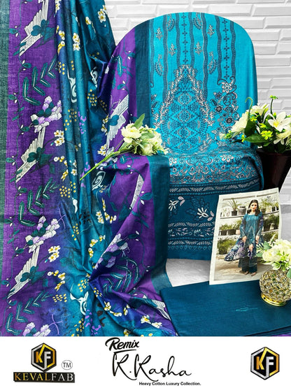 Remix K Kasha Heavy Cotton Luxury Collection Keval Fab Karachi Salwar Suits Wholesale Price