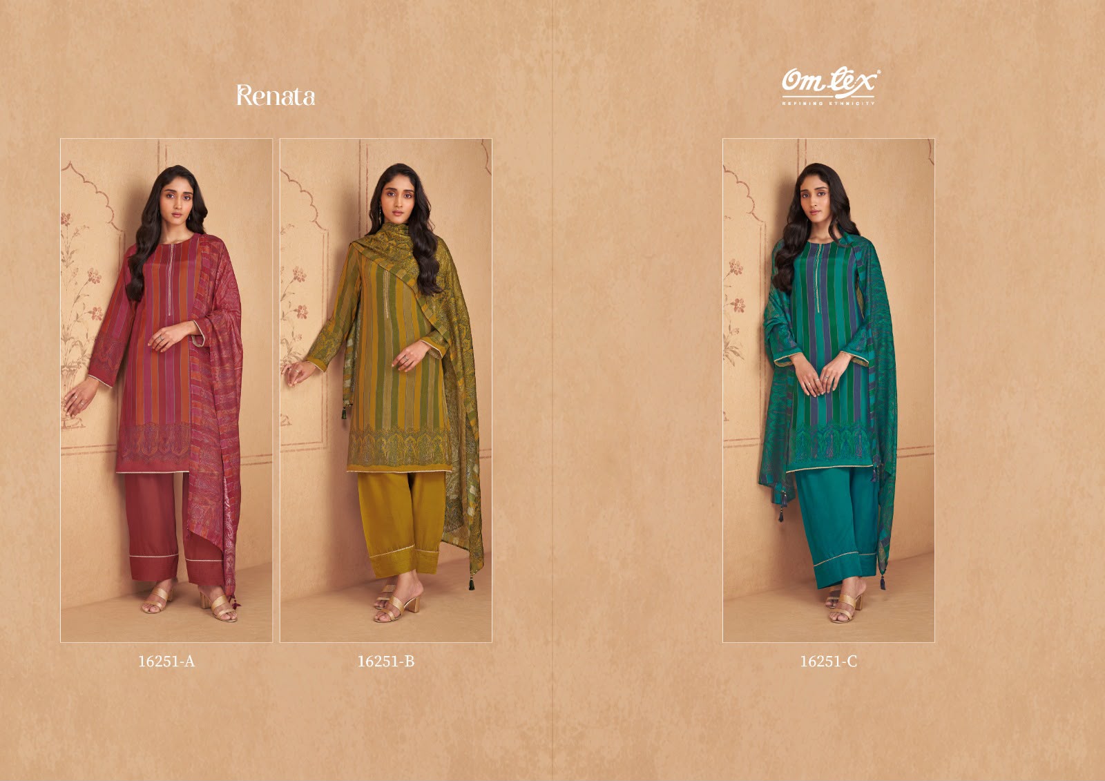Renata Omtex Muslin Silk Pant Style Suits Supplier India