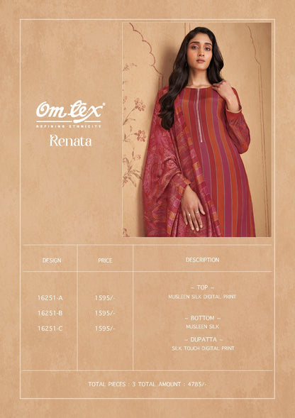 Renata Omtex Muslin Silk Pant Style Suits Supplier India