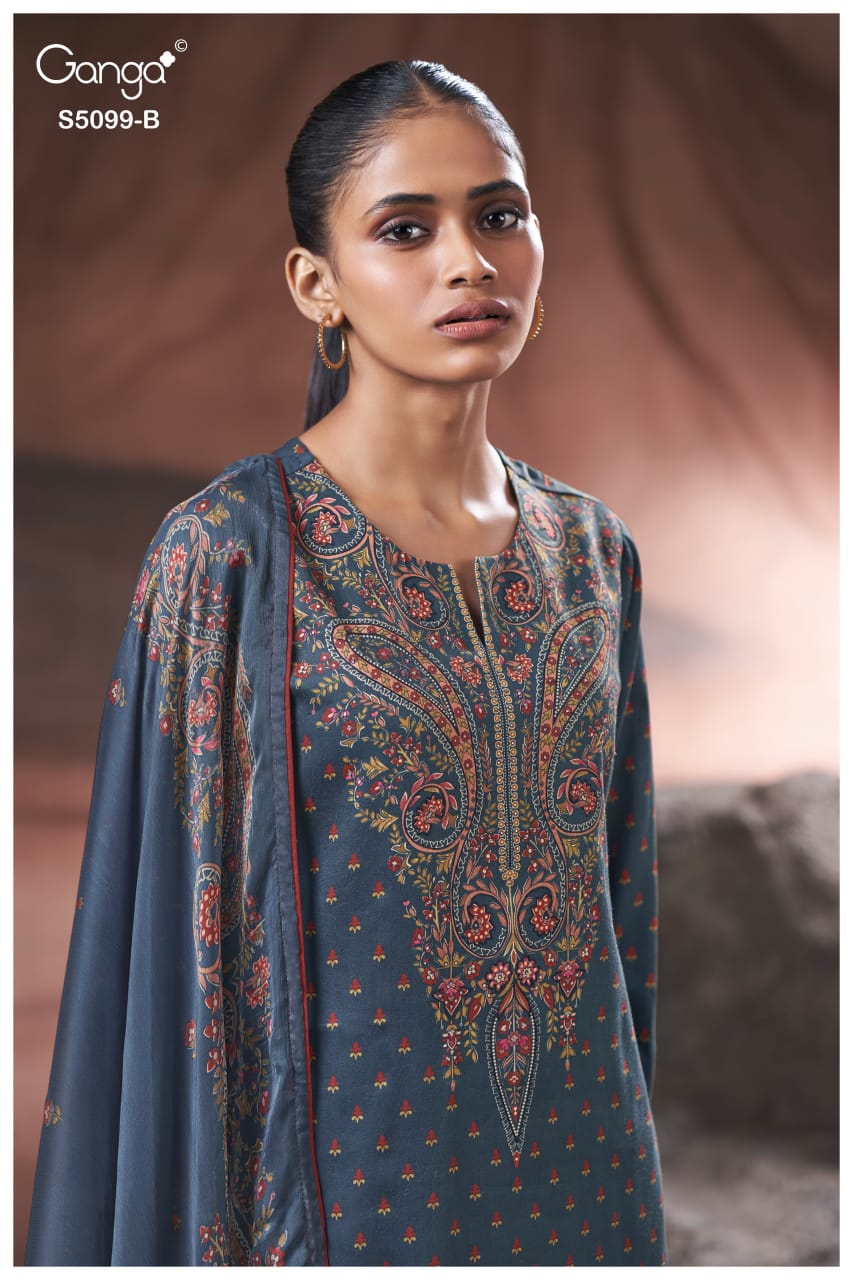 Renaya S5099 Ganga Cotton Satin Plazzo Style Suits Supplier Gujarat