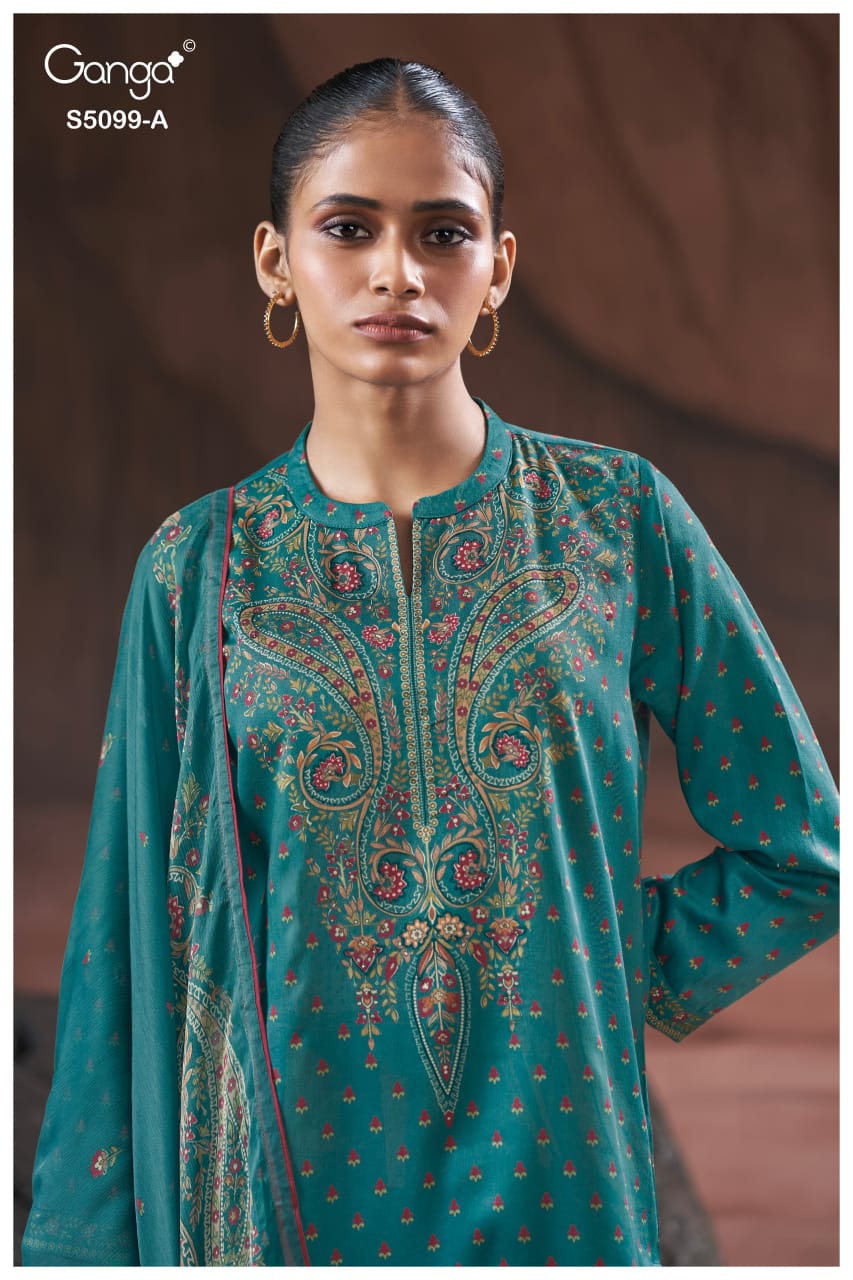 Renaya S5099 Ganga Cotton Satin Plazzo Style Suits Supplier Gujarat