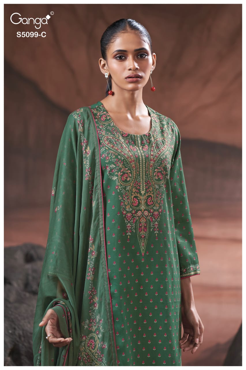 Renaya S5099 Ganga Cotton Satin Plazzo Style Suits Supplier Gujarat