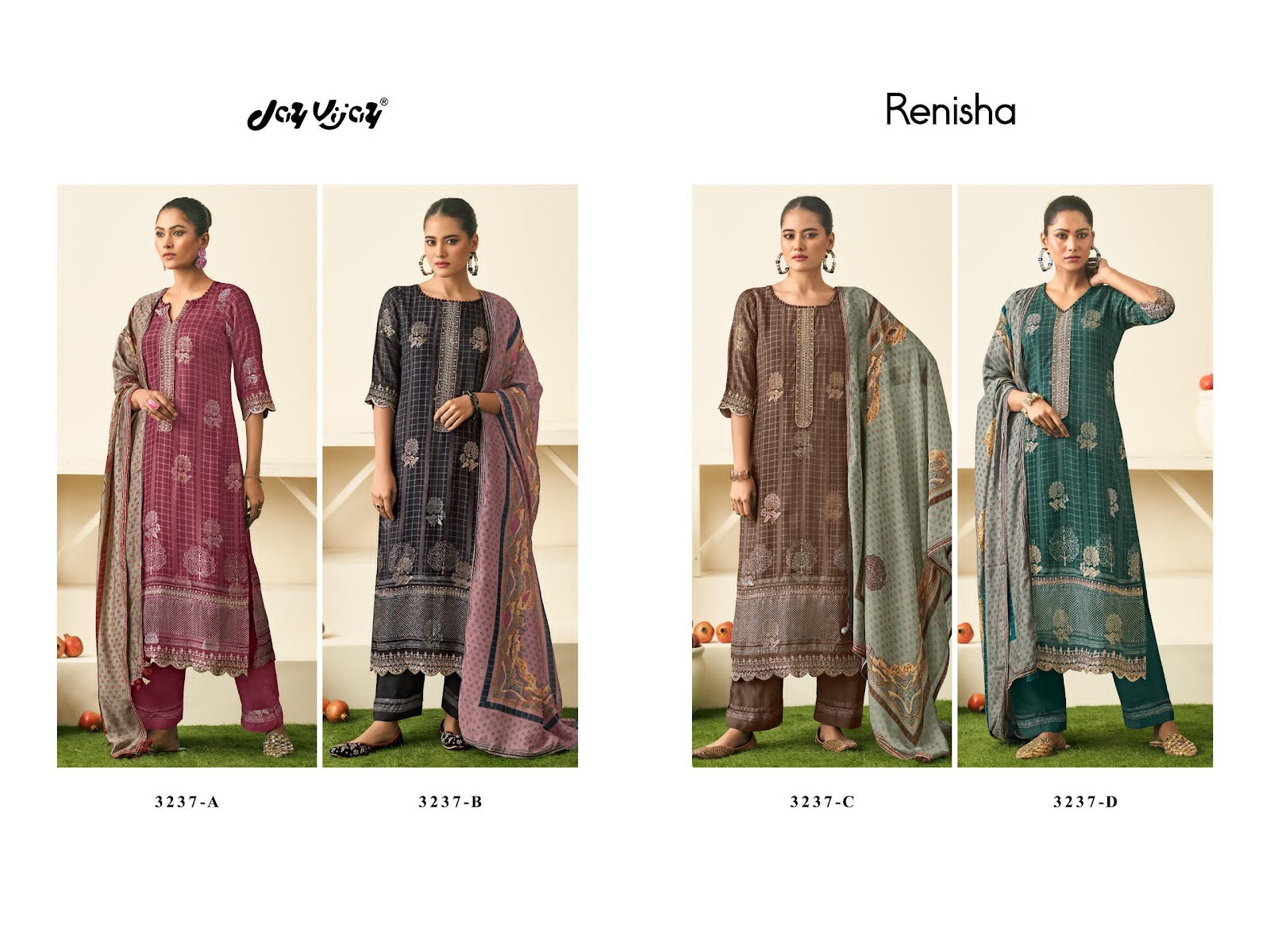 Renisha Jay Vijay Muslin Jacquard Pant Style Suits Manufacturer Ahmedabad