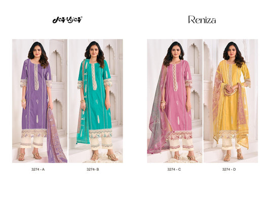 Reniza 3274 Jay Vijay Pure Cotton Pant Style Suits Exporter