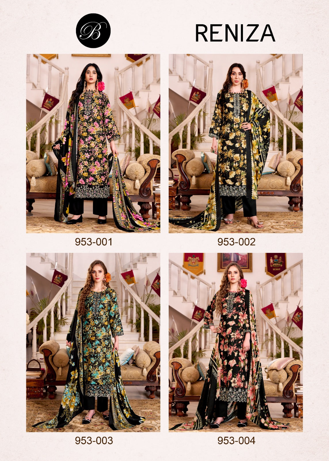 Reniza Belliza Designer Studio Viscose Rayon Karachi Salwar Suits Wholesaler