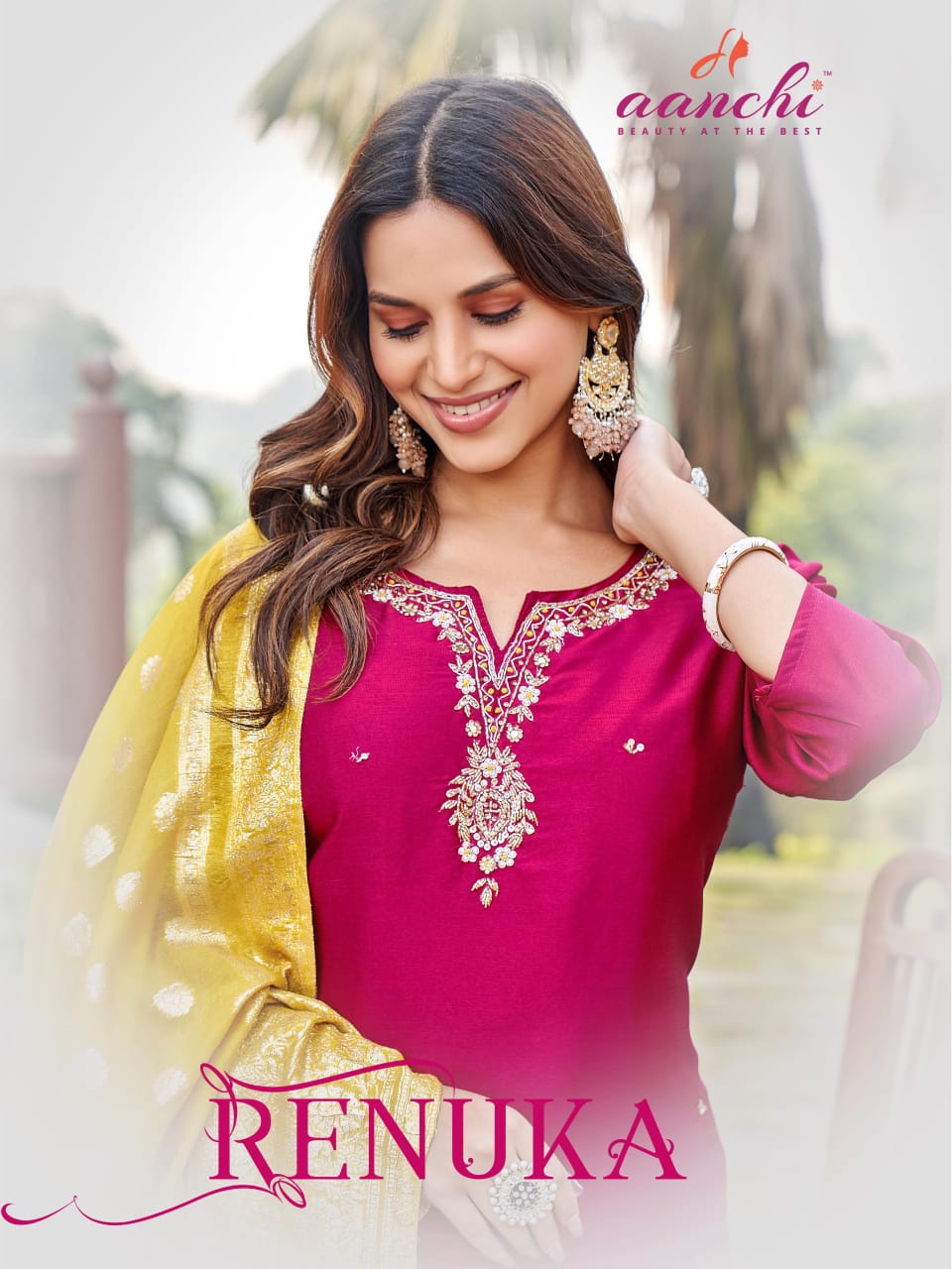 Renuka Aanchi Silk Readymade Pant Style Suits Manufacturer Gujarat