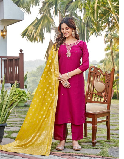 Renuka Aanchi Silk Readymade Pant Style Suits Manufacturer Gujarat