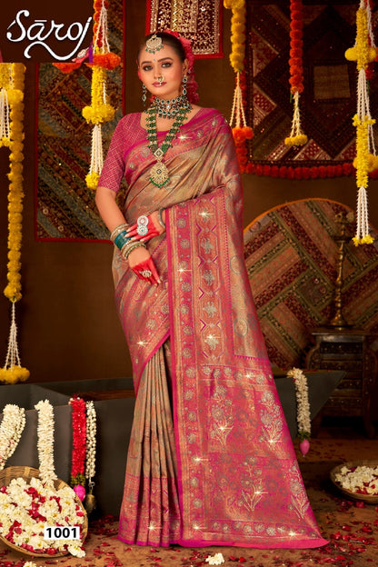 Renuka Saroski Vol 1 Saroj Tissue Silk Sarees Supplier India