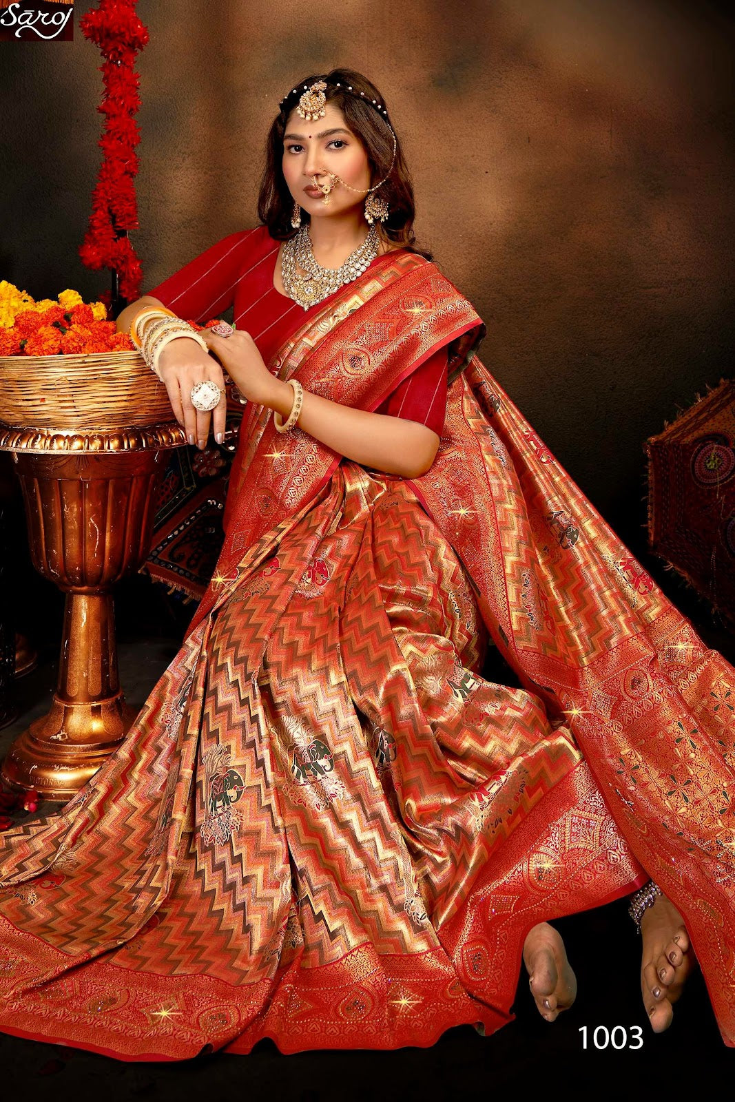 Renuka Saroski Vol 4 Saroj Tissue Silk Sarees Wholesaler Ahmedabad