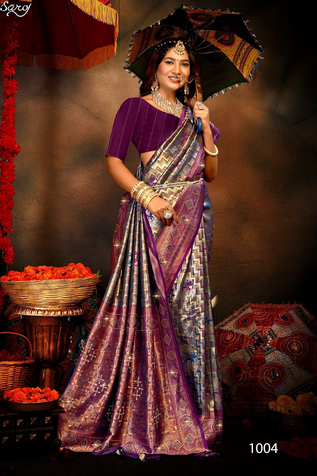 Renuka Saroski Vol 4 Saroj Tissue Silk Sarees Wholesaler Ahmedabad