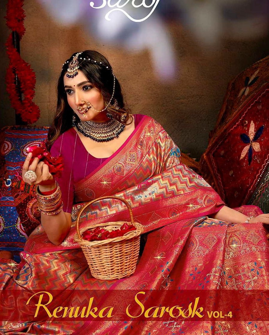 Renuka Saroski Vol 4 Saroj Tissue Silk Sarees Wholesaler Ahmedabad