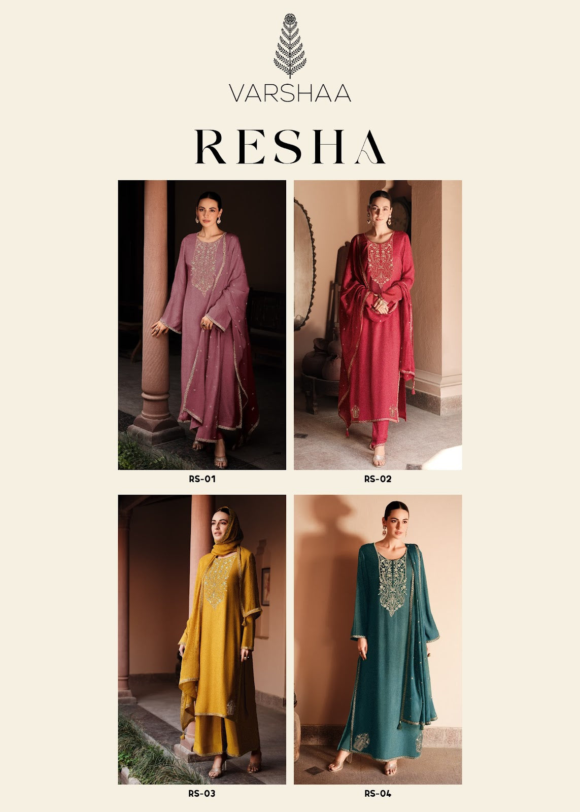 Resha Varshaa Tissue Plazzo Style Suits Manufacturer Ahmedabad