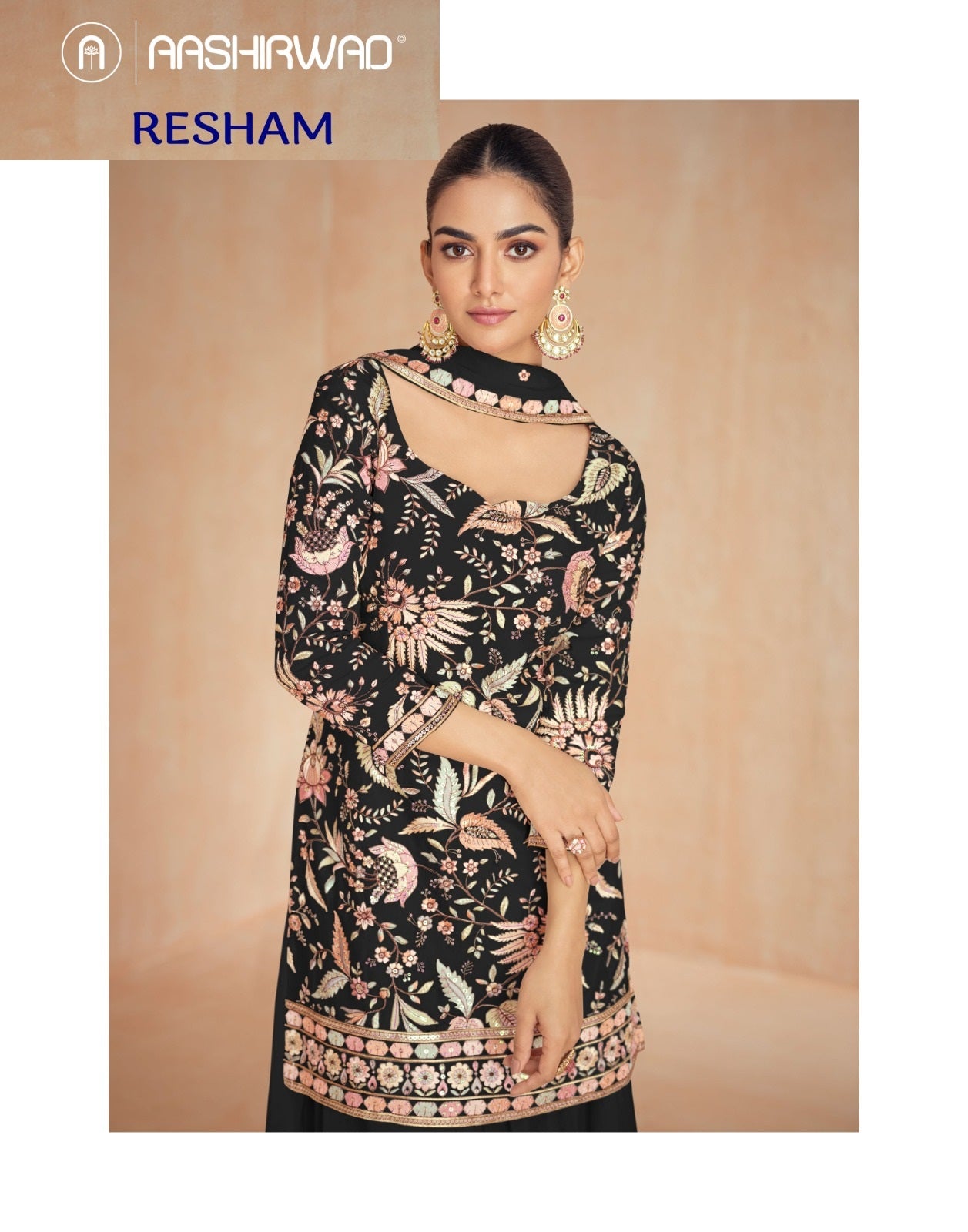 Resham Aashirwad Creation Chinon Silk Readymade Suits Wholesaler