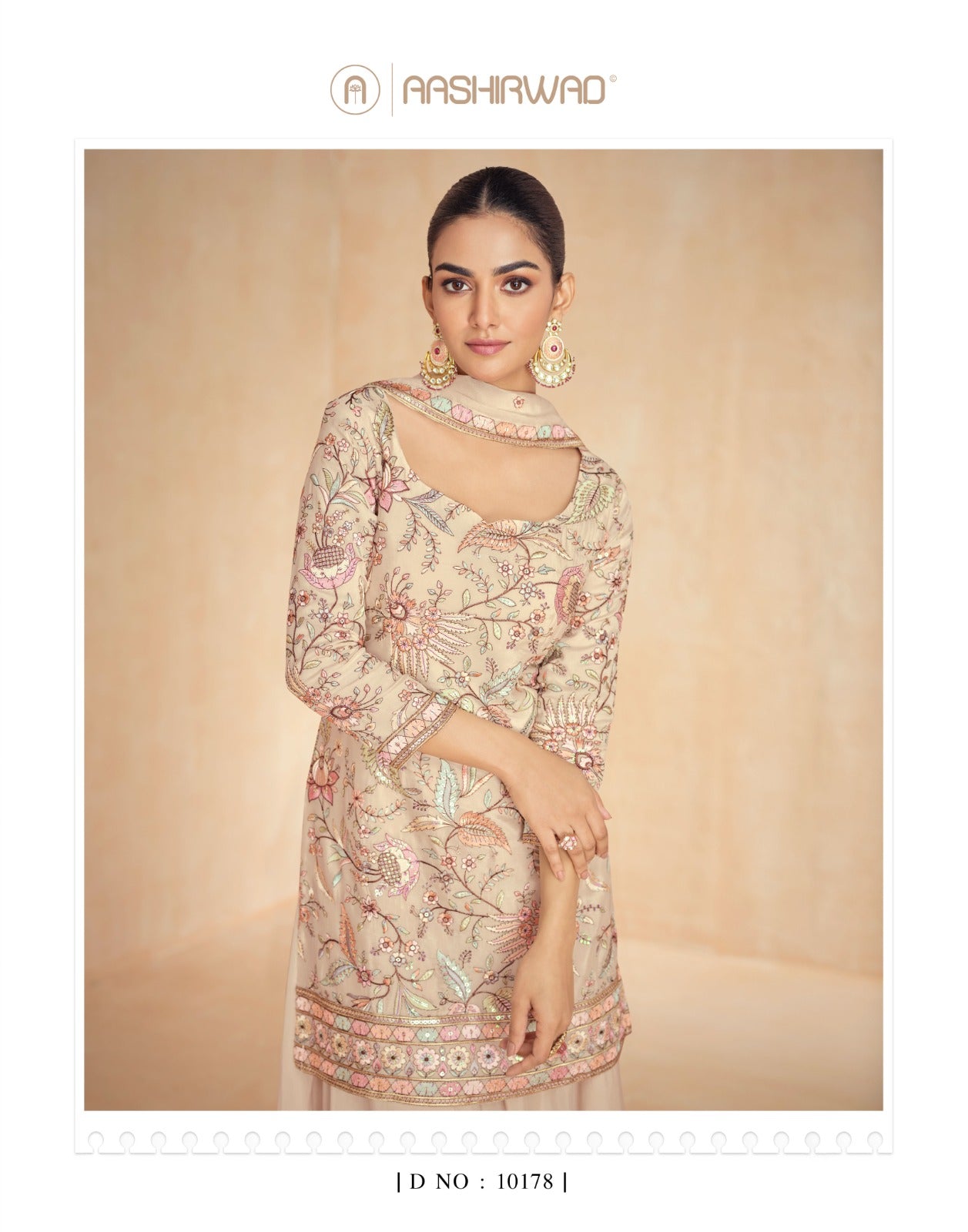 Resham Aashirwad Creation Chinon Silk Readymade Suits Wholesaler