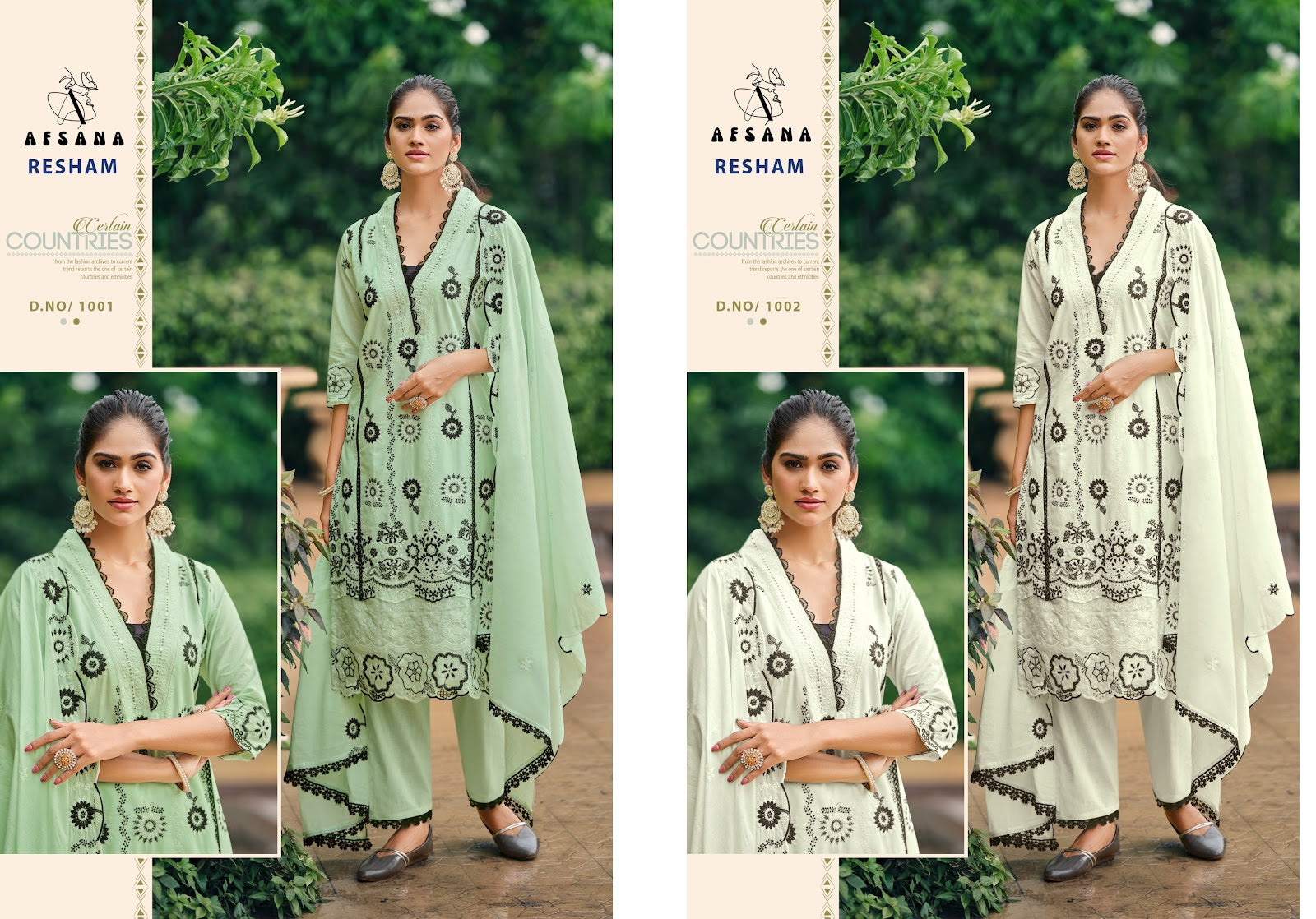 Resham Afsana Cambric Cotton Readymade Pant Style Suits Exporter India