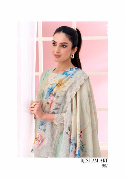 Resham Art Sahiba Cotton Pant Style Suits Exporter Ahmedabad