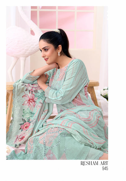 Resham Art Sahiba Cotton Pant Style Suits Exporter Ahmedabad