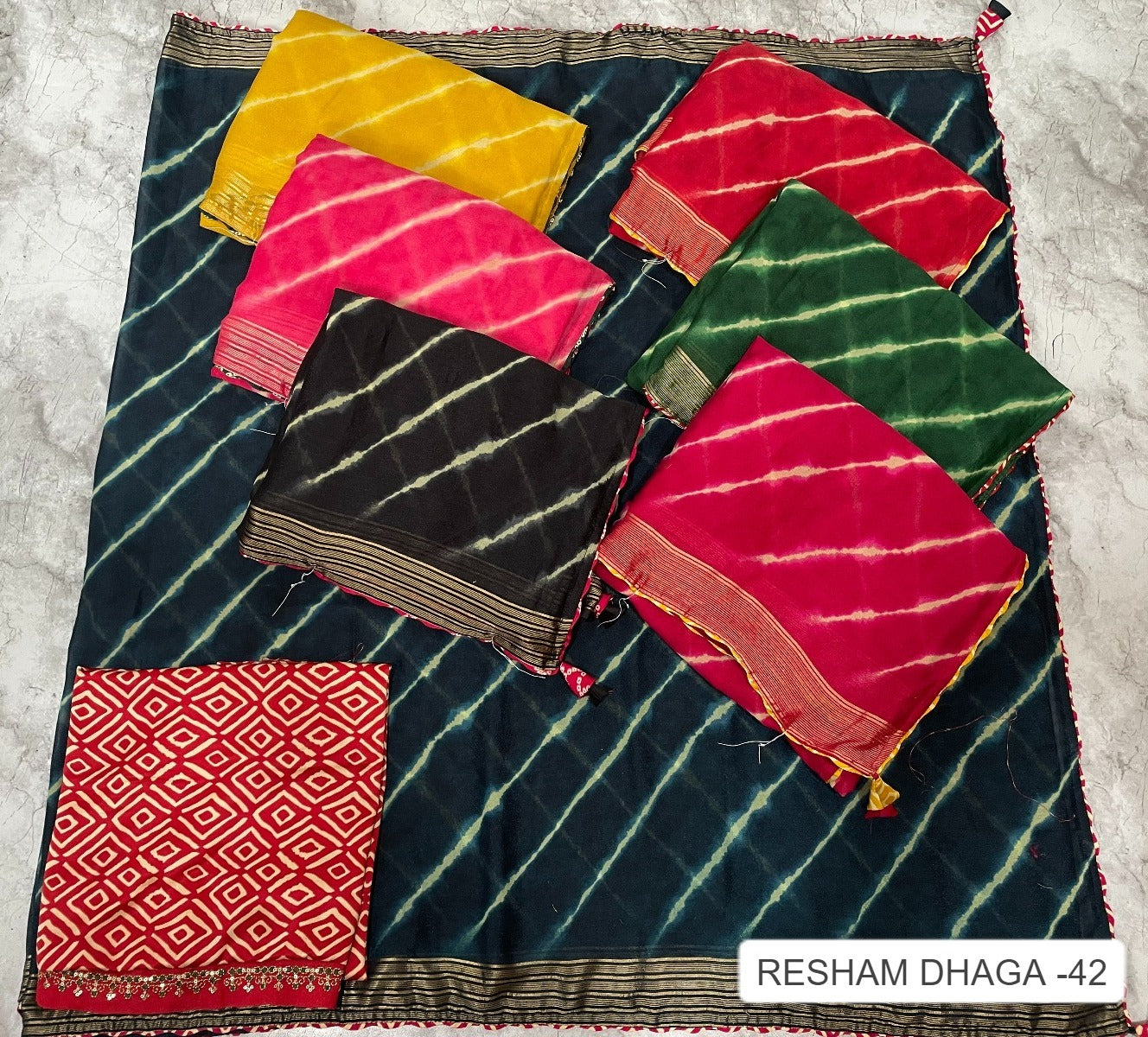 Resham Dhaga 42 Kalpveli Mono Georgette Sarees Exporter India