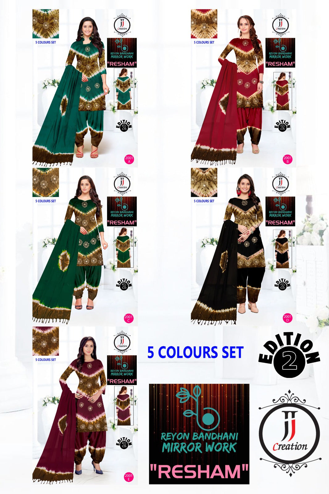Resham Edition 2 Jj Rayon 14Kg Salwar Suits Wholesale Price