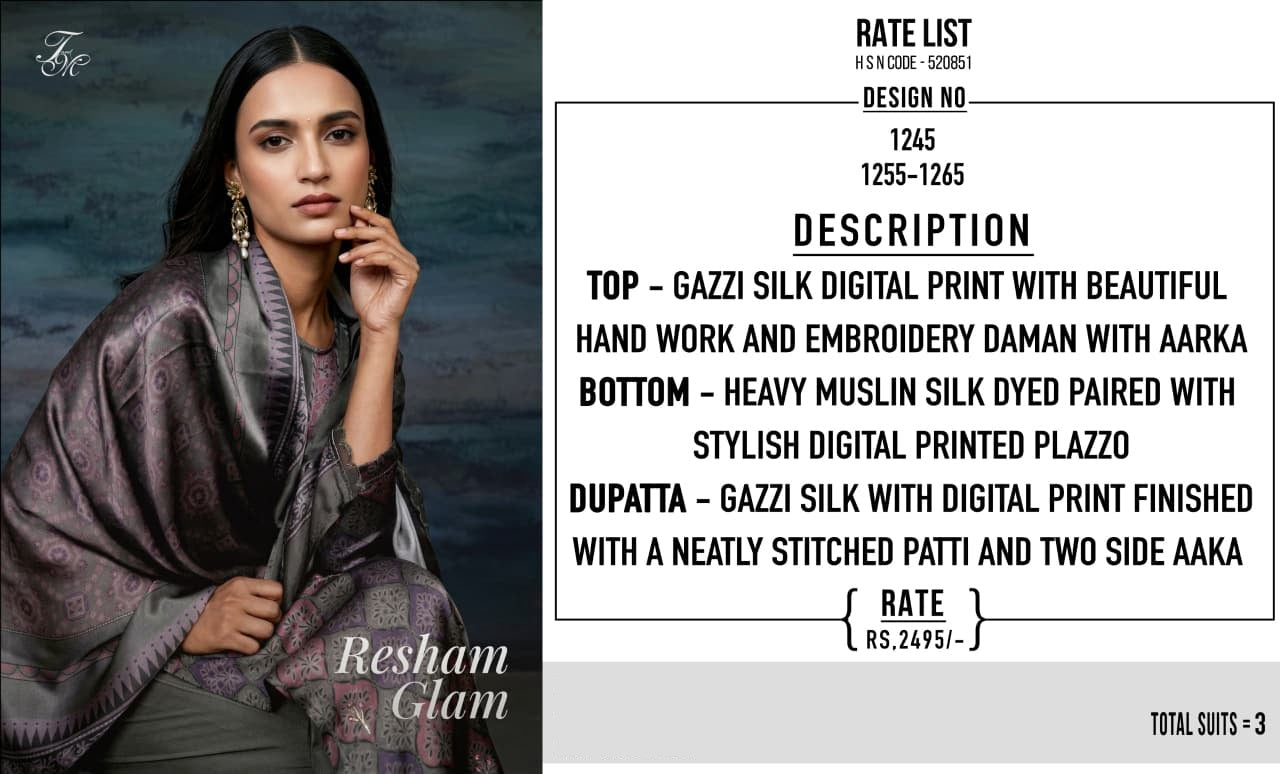 Resham Glam Tm Gaji Silk Pant Style Suits Exporter Gujarat