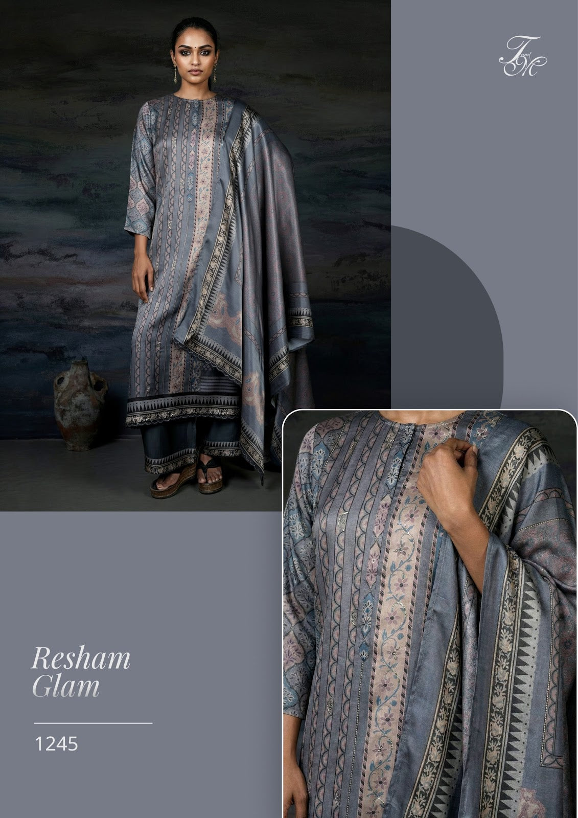 Resham Glam Tm Gaji Silk Pant Style Suits Exporter Gujarat