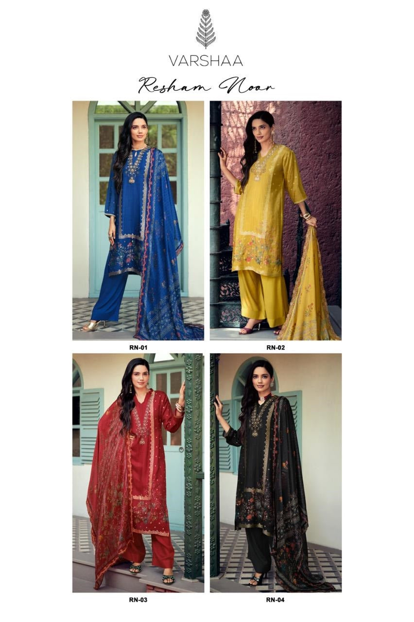 Resham Noor Varshaa Viscose Pant Style Suits Supplier