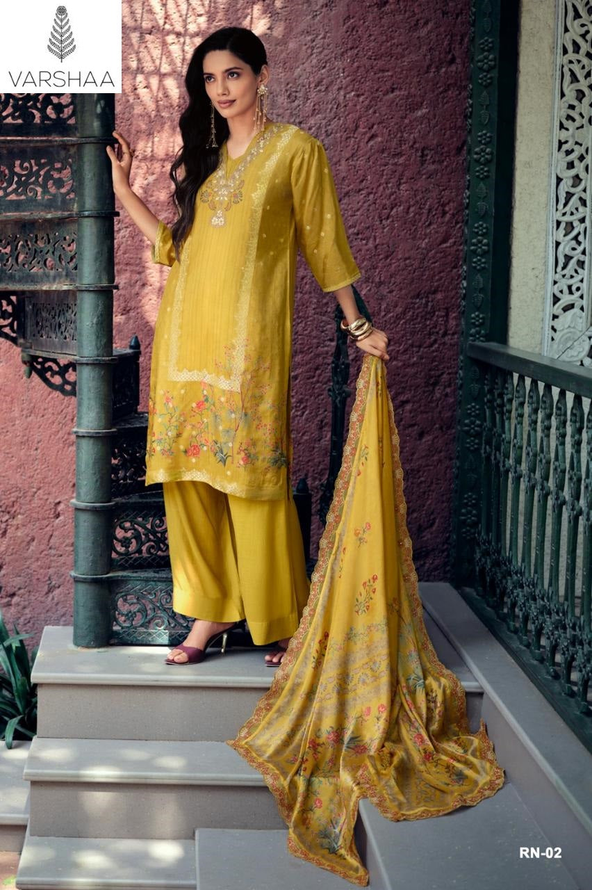 Resham Noor Varshaa Viscose Pant Style Suits Supplier