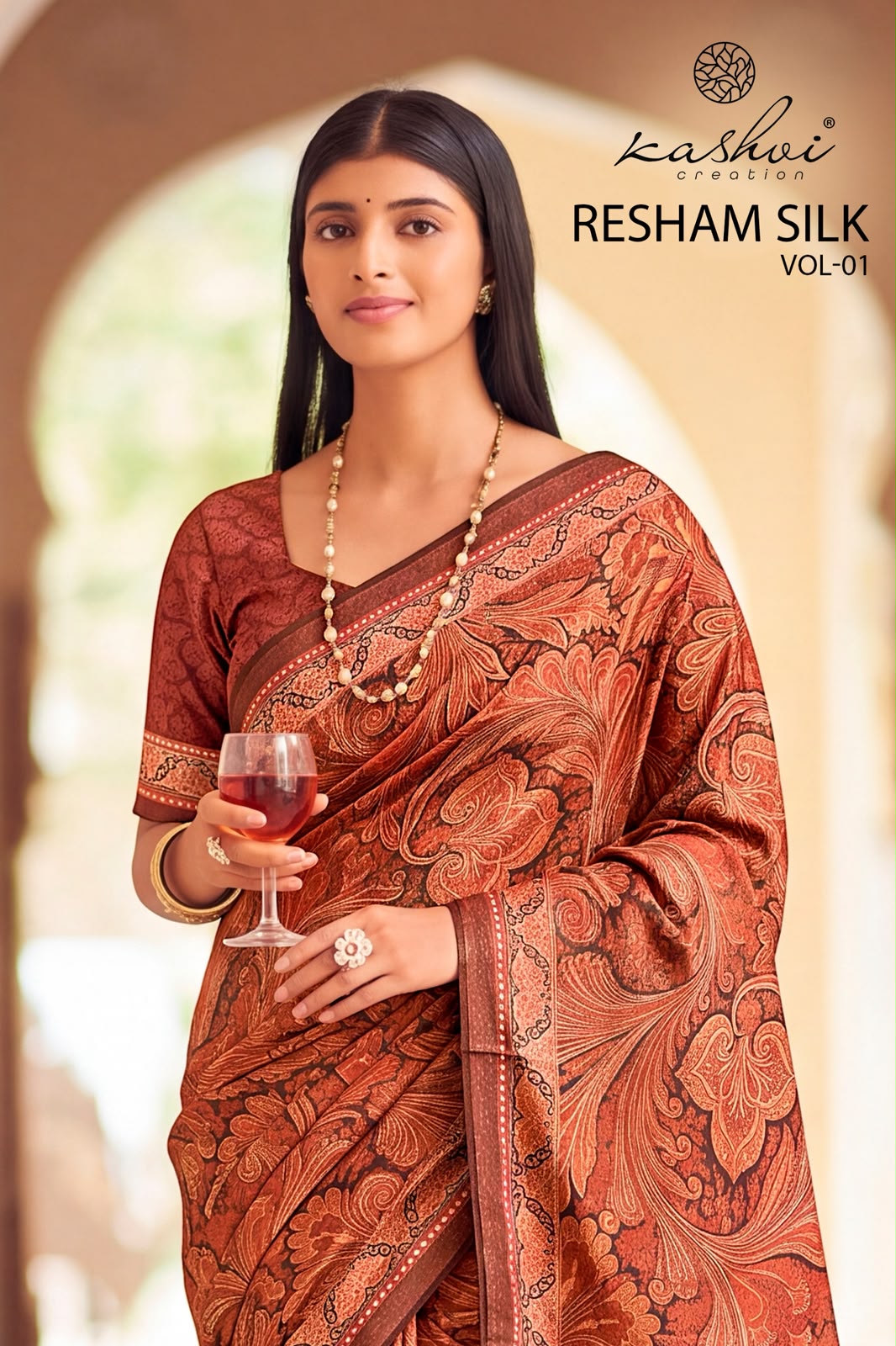 Resham Silk Vol 1 Kashvi Creation Silk Crepe Sarees Manufacturer India