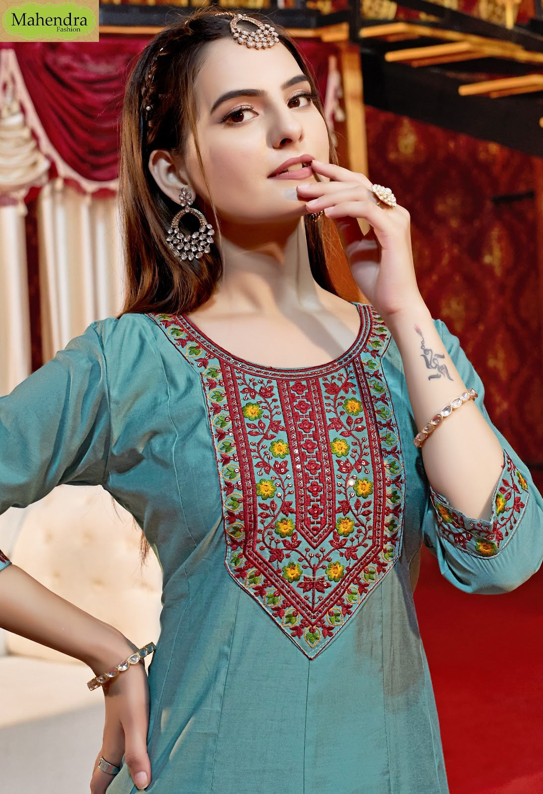 Resham Vol 1 Mahendra Fashion Roman Readymade Anarkali Suits Wholesaler