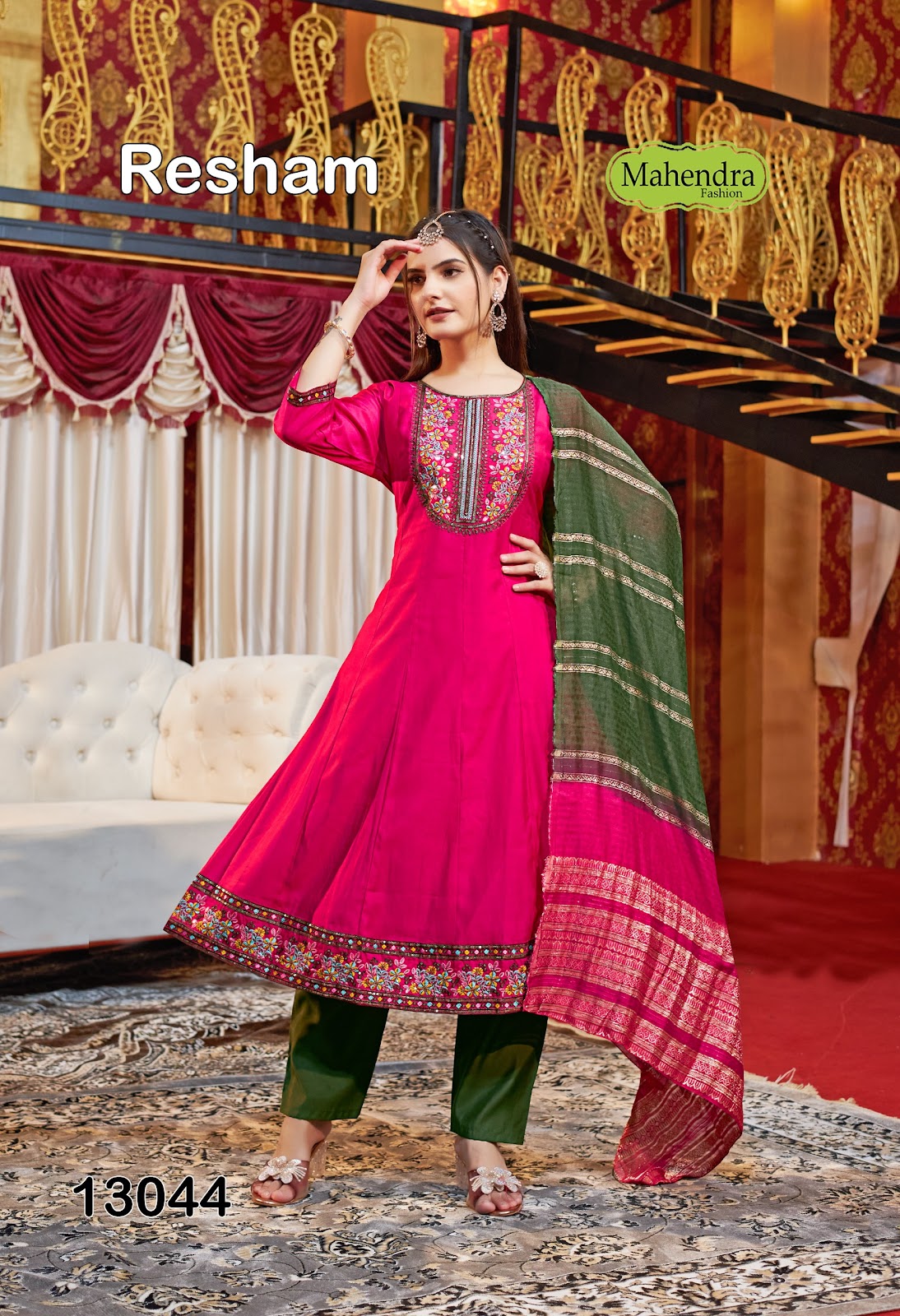 Resham Vol 1 Mahendra Fashion Roman Readymade Anarkali Suits Wholesaler
