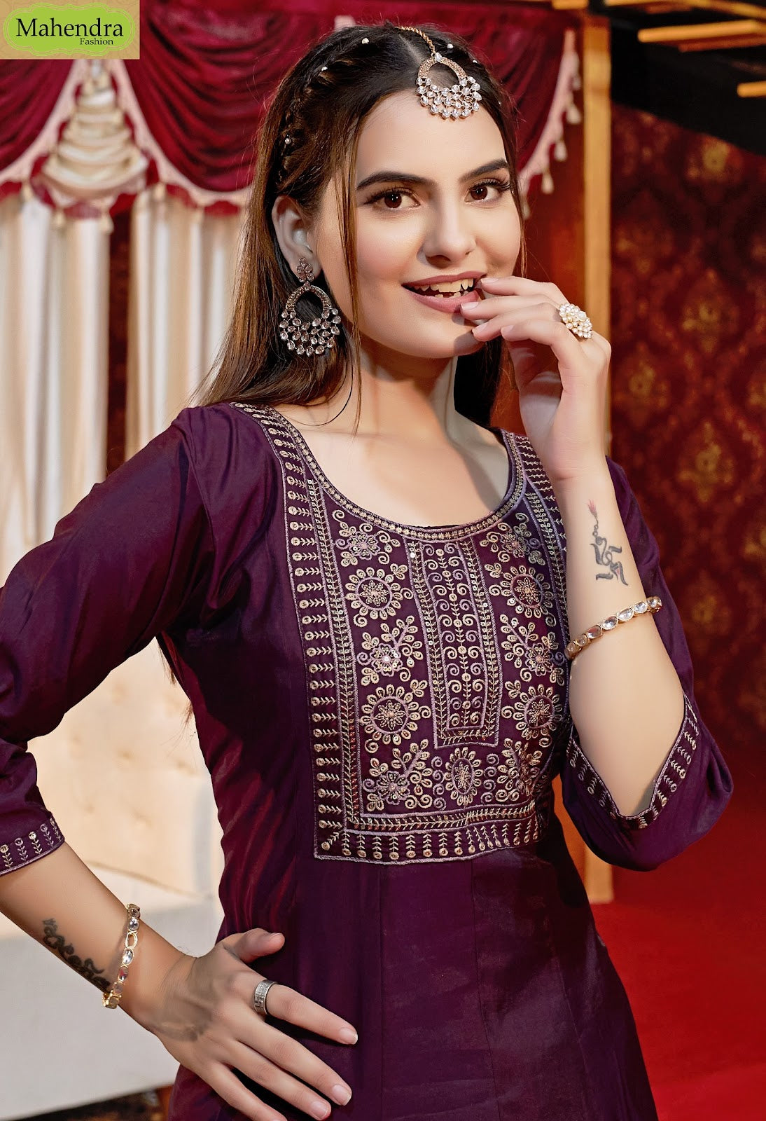 Resham Vol 1 Mahendra Fashion Roman Readymade Anarkali Suits Wholesaler
