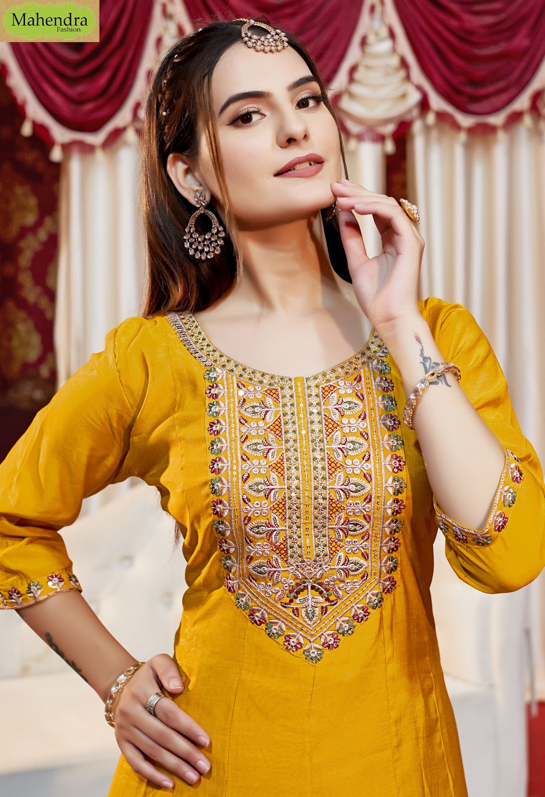 Resham Vol 1 Mahendra Fashion Roman Readymade Anarkali Suits Wholesaler