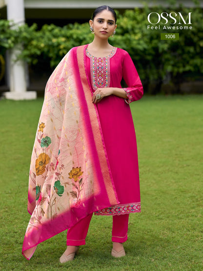 Resham Vol 2 Ossm Roman Silk Readymade Anarkali Suits Wholesale